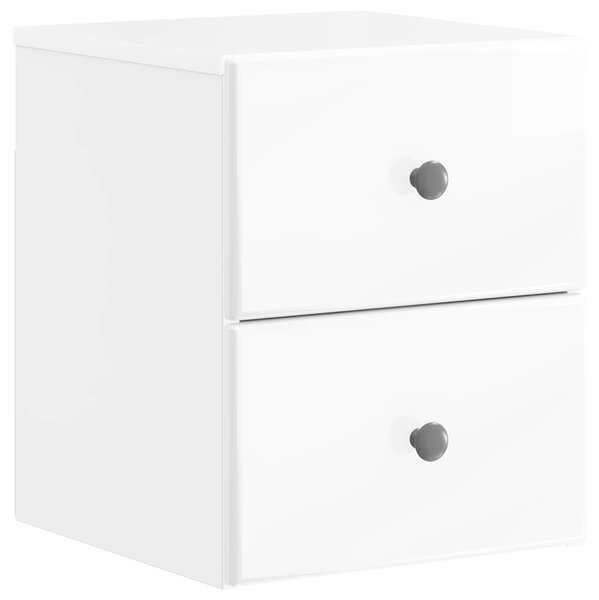VidaXL Fali éjjeli szekrény 2 pcs Magasfényű Fehér 34,5 x 33 x 40 cm