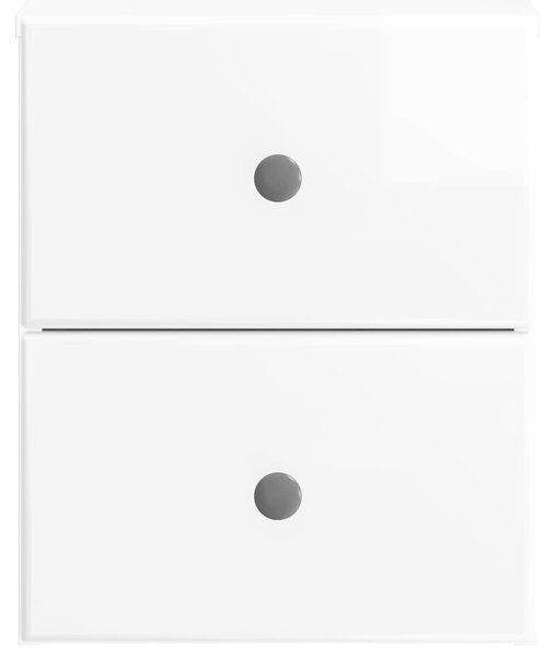 VidaXL Fali éjjeli szekrény 2 pcs Magasfényű Fehér 34,5 x 33 x 40 cm