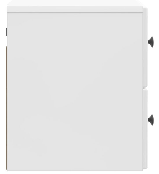 VidaXL Fali éjjeli szekrény 2 pcs Magasfényű Fehér 34,5 x 33 x 40 cm
