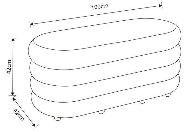 Puffo tapétázott puff tárolóval, bársony, 100x42x42 cm, moha-barna