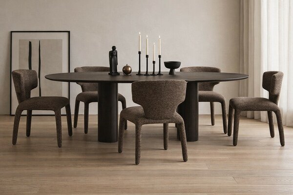King Home Apulia Designer Szék Poliészter Barna Organikus Forma