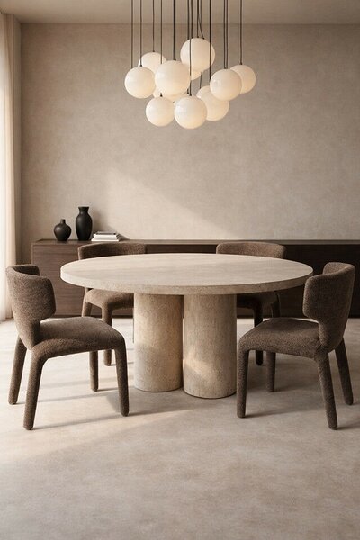 King Home Apulia Designer Szék Poliészter Barna Organikus Forma