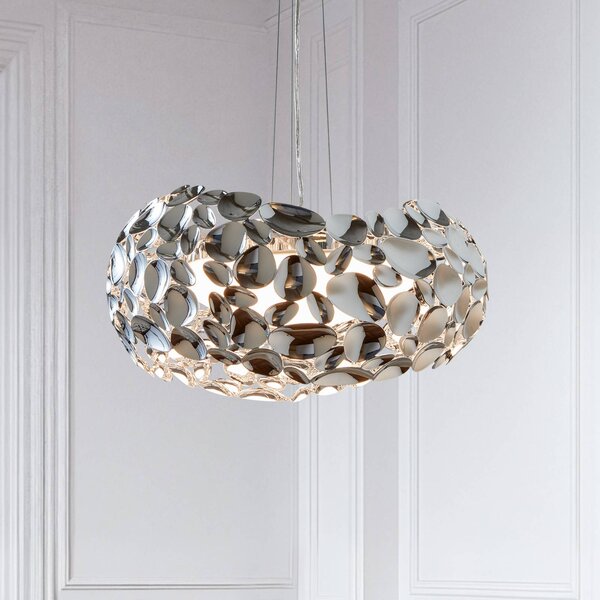 Schuller Valencia LED függő lámpa Narisa Ø 46 cm króm, Króm / ezüst, Nappali / Étkező, fém, Dizájn