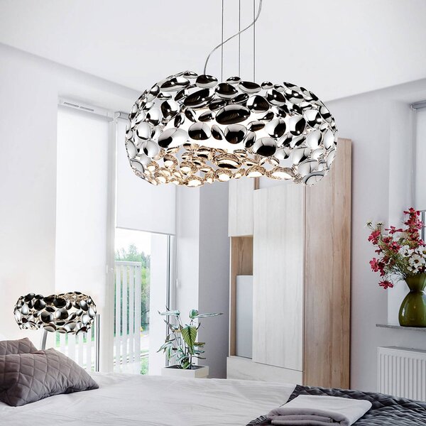 Schuller Valencia LED függő lámpa Narisa Ø 46 cm króm, Króm / ezüst, Nappali / Étkező, fém, Dizájn