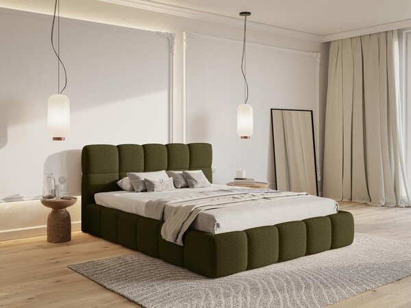Franciaágy 180 cm Cirsten 180B (ágyráccsal) (oliva)