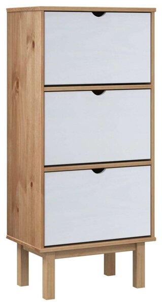 Otta Cipőszekrény - Fenyőfa - 3 Fiókos - 120cm