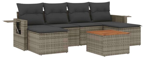 VidaXL Polyrattan Kerti Ülőgarnitúra - 7 részes - Szürke