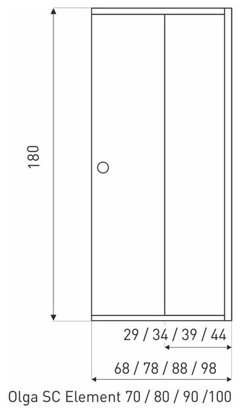 Olga SQ Element 80 zuhanyajtó fekete