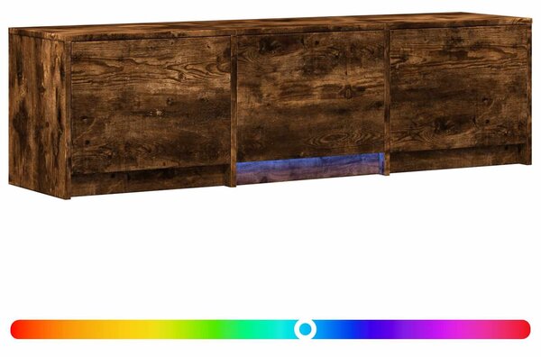 VidaXL LED-es tévéállvány Füstölt Tölgy 140 x 34 x 40 cm Mérnöki fa