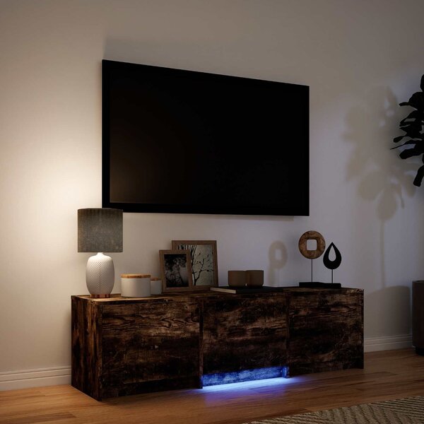 VidaXL LED-es tévéállvány Füstölt Tölgy 140 x 34 x 40 cm Mérnöki fa