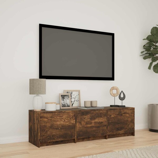 VidaXL LED-es tévéállvány Füstölt Tölgy 140 x 34 x 40 cm Mérnöki fa