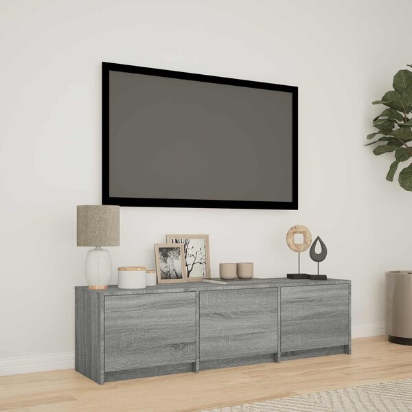 VidaXL LED-es tévéállvány Szürke Sonoma 140 x 34 x 40 cm Mérnöki fa