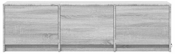 VidaXL LED-es tévéállvány Szürke Sonoma 140 x 34 x 40 cm Mérnöki fa