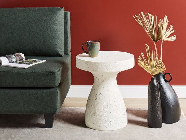 Kisasztal BIVIERE 39 cm 39 cm Terrazzo hatású Törtfehér
