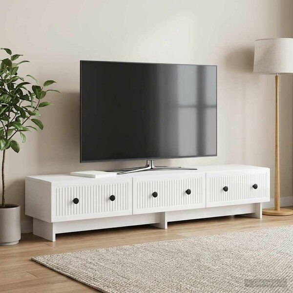 VidaXL TV szekrény Magasfényű Fehér 147 x 34,5 x 30 cm Szerelt Fa