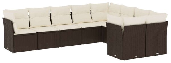 VidaXL Polyrattan Kerti Ülőgarnitúra - 9 részes - Barna