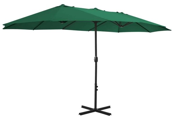 VidaXL zöld kültéri napernyő alumíniumrúddal 460 x 270 cm