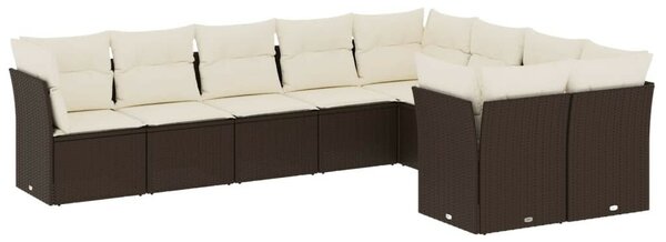 VidaXL Polyrattan Kerti Ülőgarnitúra - 9 részes - Barna