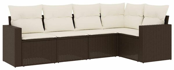 VidaXL Polyrattan Kerti Ülőgarnitúra - 5 részes, Barna
