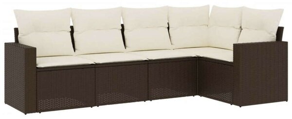 VidaXL Polyrattan Kerti Ülőgarnitúra - 5 részes, Barna