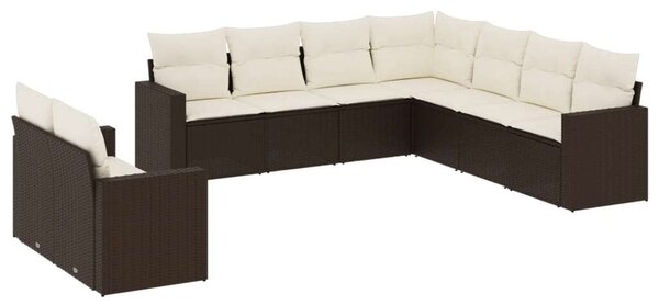 VidaXL Polyrattan Kerti Ülőgarnitúra - Barna - 9 részes