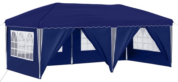 VidaXL Parti sátor 575 x 288 x 245 cm, Kék, 210D Oxford ezüst bevonattal