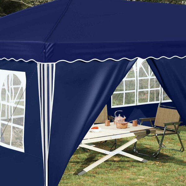 VidaXL Parti sátor 575 x 288 x 245 cm, Kék, 210D Oxford ezüst bevonattal