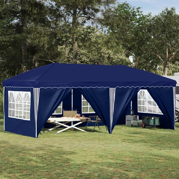 VidaXL Parti sátor 575 x 288 x 245 cm, Kék, 210D Oxford ezüst bevonattal