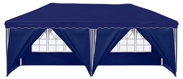 VidaXL Parti sátor 575 x 288 x 245 cm, Kék, 210D Oxford ezüst bevonattal