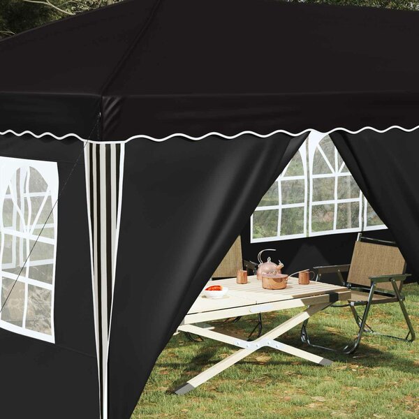 VidaXL Parti sátor 575 x 288 x 245 cm, Fekete