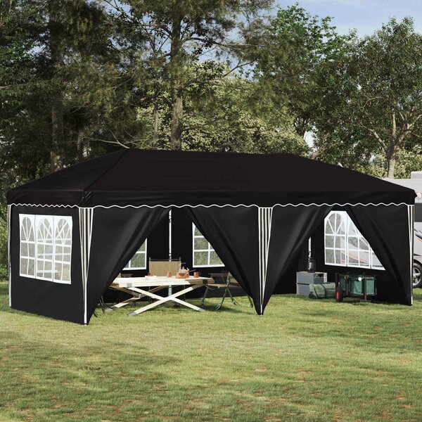 VidaXL Parti sátor 575 x 288 x 245 cm, Fekete