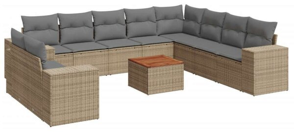 VidaXL Polyrattan Kerti Ülőgarnitúra - 11 részes - Bézs