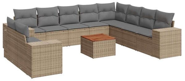 VidaXL Polyrattan Kerti Ülőgarnitúra - 11 részes - Bézs