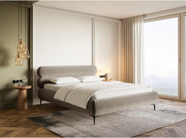 Franciaágy 180 cm Rirri 180B (ágyráccsal) (bézs szürke + fekete)