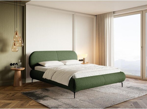 Franciaágy 140 cm Octave 140B (ágyráccsal) (oliva + fekete)