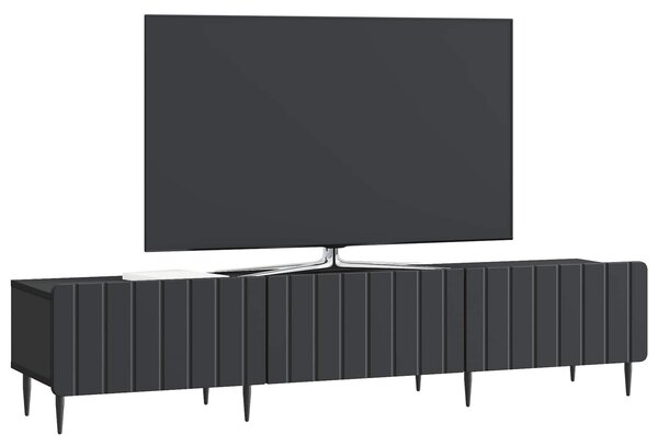 VidaXL TV szekrény fiókkal Fekete 147 x 34,5 x 32 cm Szerelt Fa
