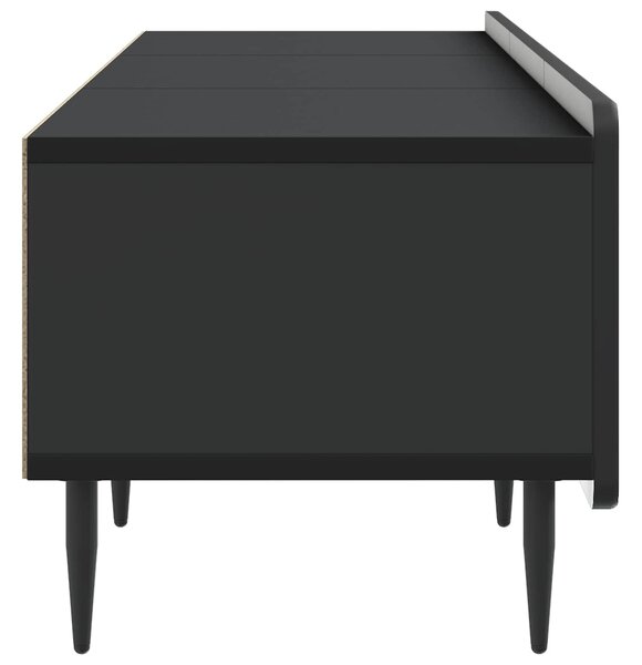 VidaXL TV szekrény fiókkal Fekete 147 x 34,5 x 32 cm Szerelt Fa