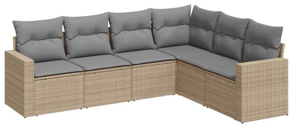 VidaXL Polyrattan Kerti Ülőgarnitúra - 6 részes - Bézs