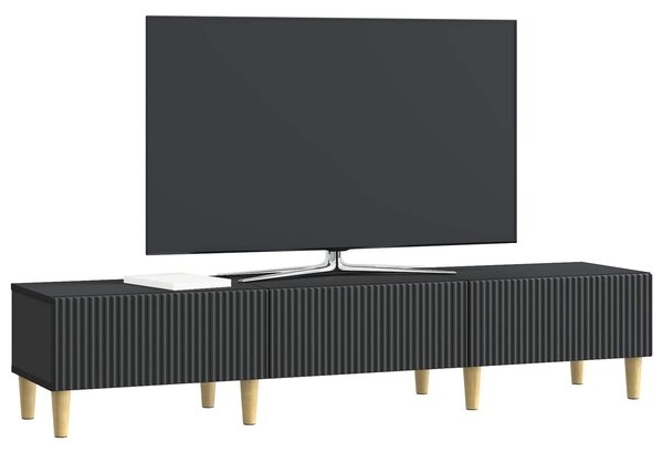 VidaXL TV szekrény fiókkal Fekete 147 x 34,5 x 30 cm Szerelt Fa