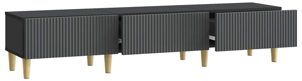 VidaXL TV szekrény fiókkal Fekete 147 x 34,5 x 30 cm Szerelt Fa