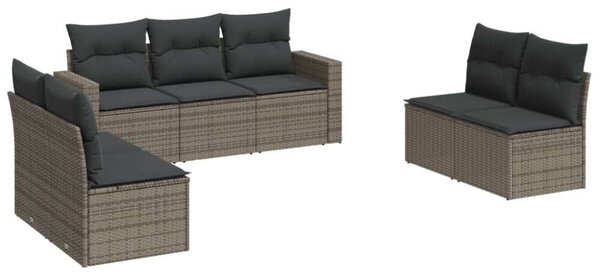 VidaXL Polyrattan Kerti Ülőgarnitúra - 7 részes - Szürke