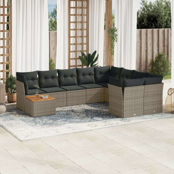 VidaXL Polyrattan Kerti Ülőgarnitúra - 10 részes