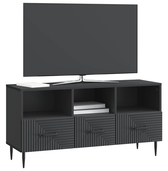 VidaXL TV szekrény fiókkal Fekete 102 x 34,5 x 50 cm Szerelt Fa