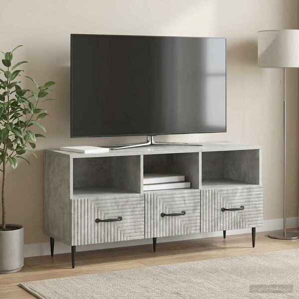 VidaXL TV szekrény fiókkal Betonszürke 102 x 34,5 x 50 cm Szerelt Fa