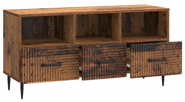 VidaXL TV szekrény fiókkal Antik Fa 102 x 34,5 x 50 cm Szerelt Fa