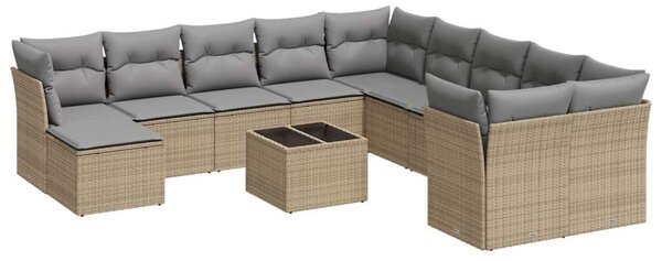 VidaXL Polyrattan Kerti Ülőgarnitúra - 12 részes - Bézs