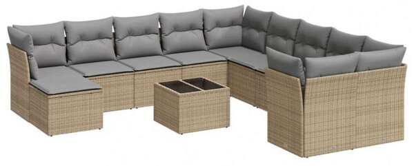VidaXL Polyrattan Kerti Ülőgarnitúra - 12 részes - Bézs