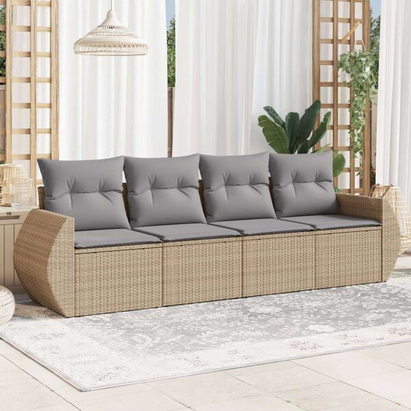 VidaXL Polyrattan Kerti Ülőgarnitúra - 4 részes - Bézs