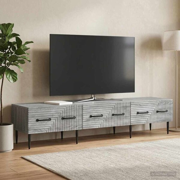 VidaXL TV szekrény fiókkal Szürke Sonoma 147 x 34,5 x 30 cm Szerelt Fa