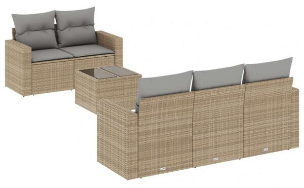 VidaXL Polyrattan Kerti Ülőgarnitúra - 6 részes - Bézs